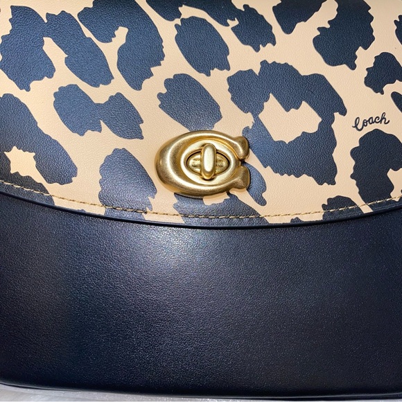 Coach Cassie Crossbody Bag 19 With Leopard Print New - Picture 15 of 16